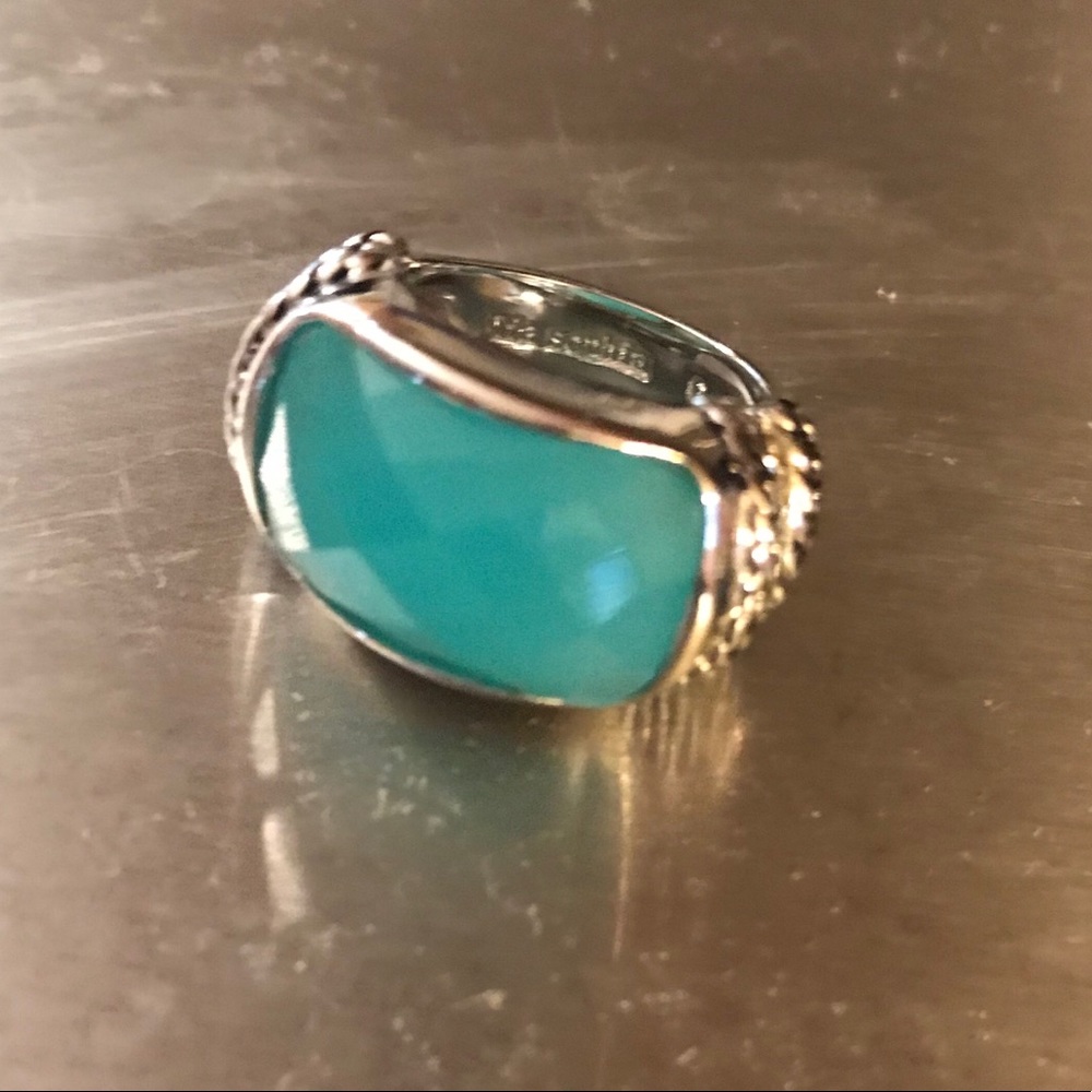 Blue and silver ring.
